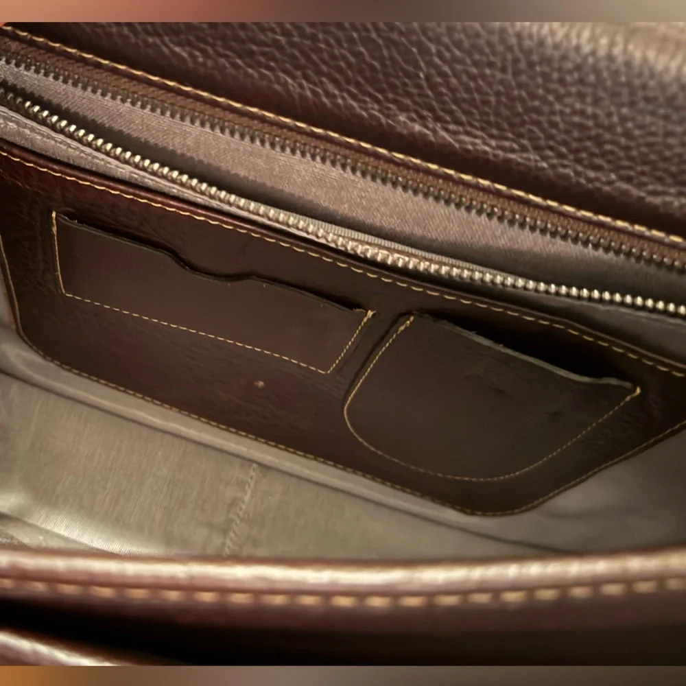 Allen Edmonds American Grain Collection Slim Briefcase in Dark Brown